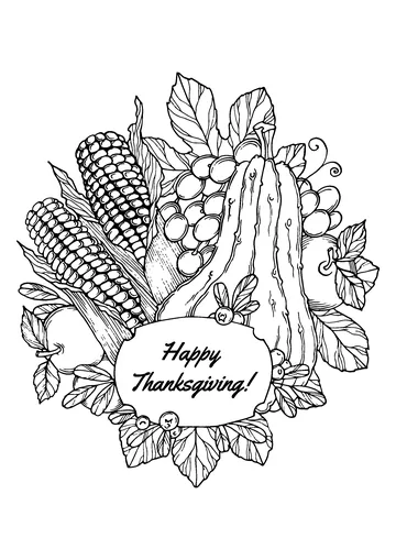 Easy Thanksgiving coloring page