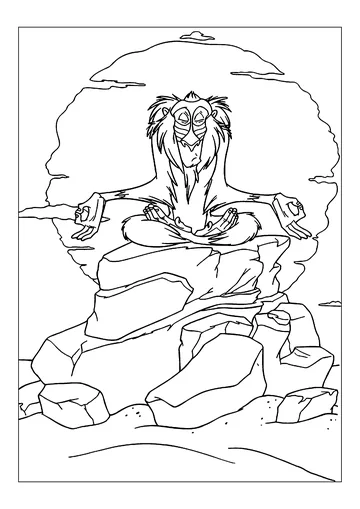 Rafiki praying coloring page