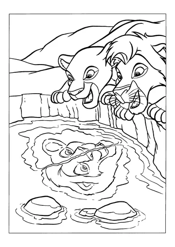 The Lion King: Simba and Nala coloring page