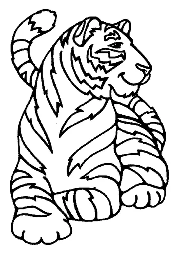 Simple Tiger coloring page