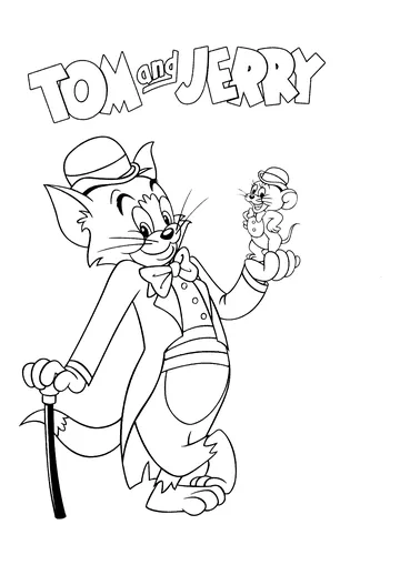 Tom & Jerry very elegant and friends on this coloring page