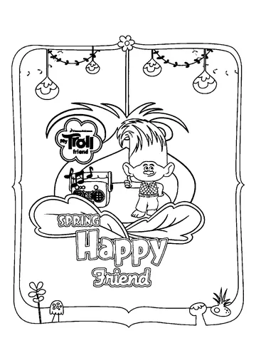 Beautiful Trolls coloring page