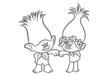 Beautiful Trolls coloring page