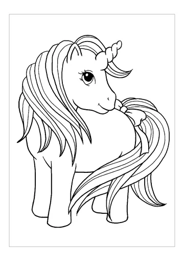 Unicorn drawing to print and color coloring page
