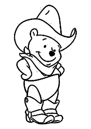 Winnie the Cowboy coloring page