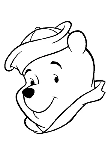 Winnie the Pooh face coloring page