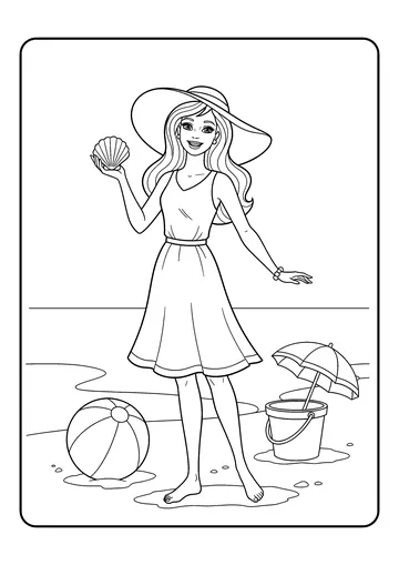 Barbie at the Beach coloring page