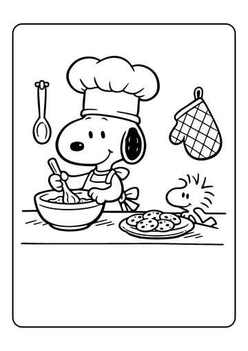 Snoopy Chef coloring page