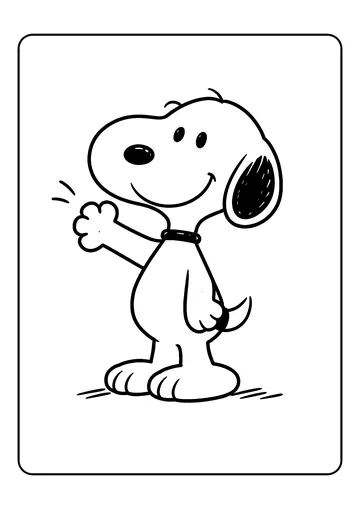 Snoopy with a Big Smile coloring page