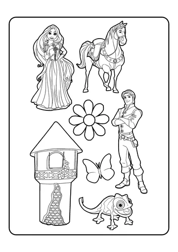 Friends and Symbols Set coloring page