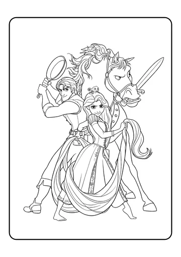 Hero Team Pose coloring page