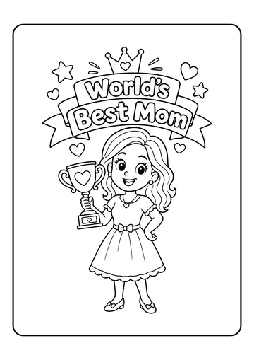 Trophy Mom coloring page