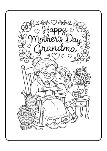 Grandma’s Love coloring page