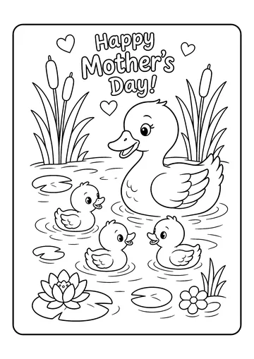 Duck Pond Family coloring page
