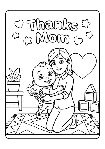 JJ’s Big Hug for Mom coloring page