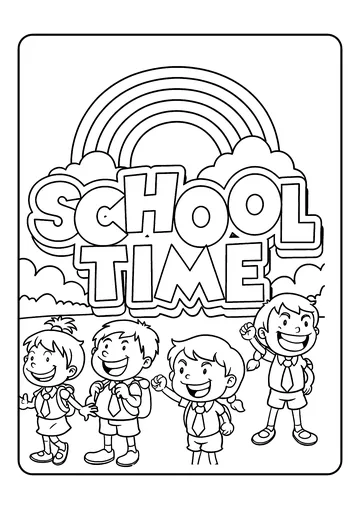School Time Celebration coloring page