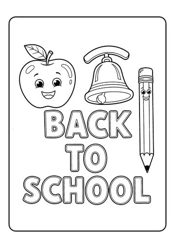 Classic Symbols of School coloring page