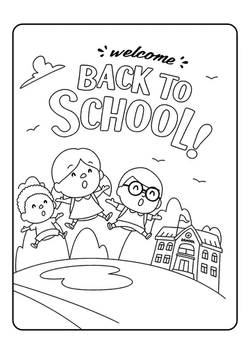 Jumping for Joy – Back to School coloring page