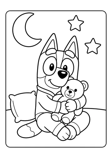 Bedtime Teddy coloring page
