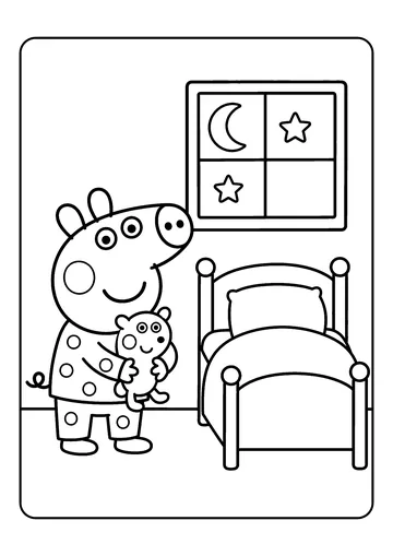 Peppa at Bedtime coloring page