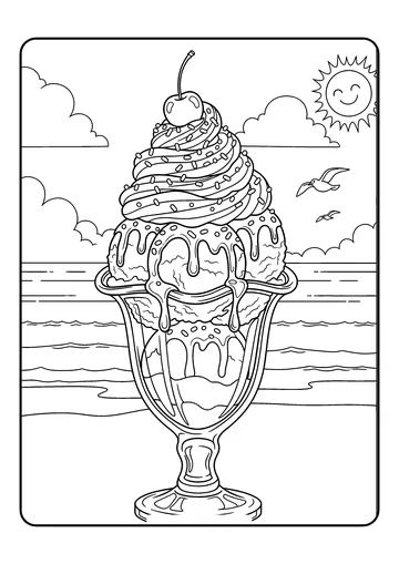 Strawberry Sundae Delight coloring page