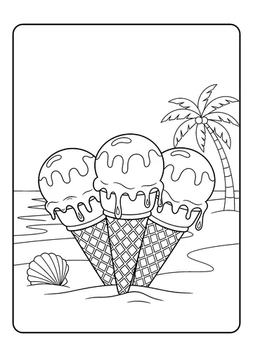 Trio on the Beach coloring page