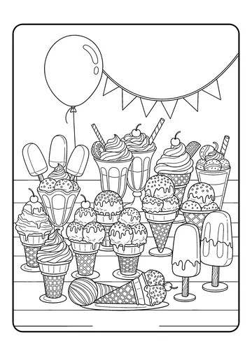 Summer Ice Cream Festival coloring page