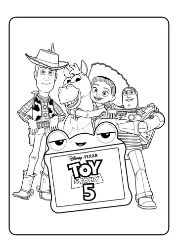 5 Friends Meet Lilypad coloring page