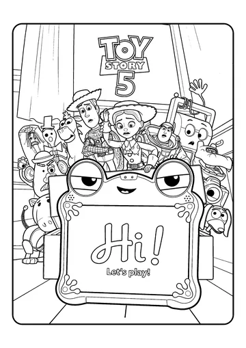 Lilypad Meets the Toy Story Gang coloring page
