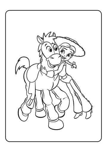 Jessie Hugs Bullseye coloring page