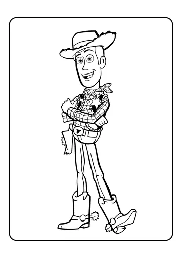 Sheriff Woody Stands Proud coloring page