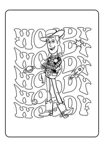 Woody the Cowboy Sheriff coloring page