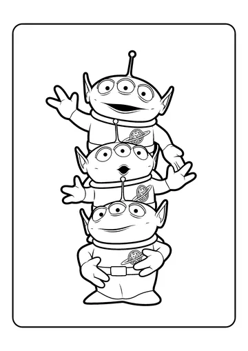 Little Green Men Stack coloring page