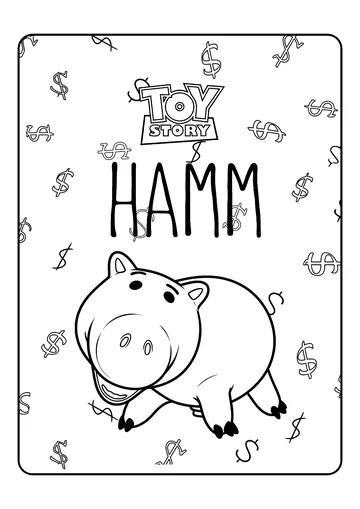 Hamm the Piggy Bank coloring page