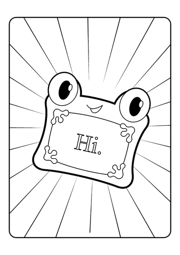 Lilypad Says Hi coloring page