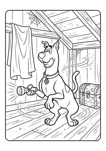 Scooby-Doo With a Flashlight coloring page