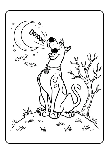 Scooby-Doo Howling at the Moon coloring page