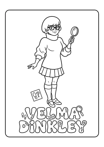 Velma Dinkley With a Magnifying Glass coloring page
