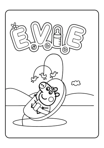 Baby Evie in Her Rocker Chair coloring page