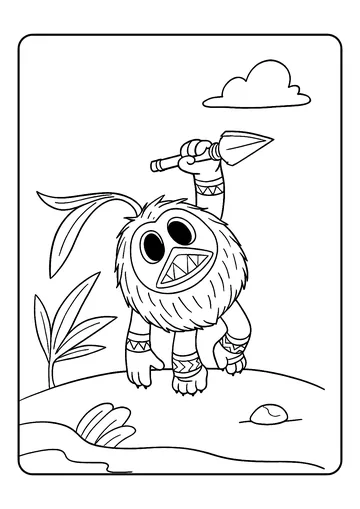 Kakamora Warrior on Tiny Islet coloring page