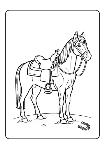 Western Saddle coloring page