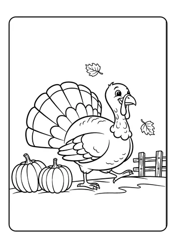 Turkey in the Pumpkin Patch coloring page