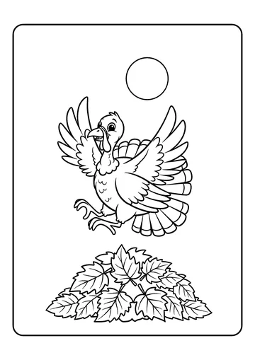 Turkey Leaf Pile Jump coloring page