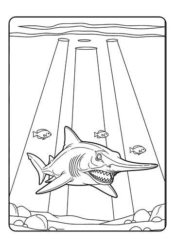 Goblin Shark From the Deep coloring page
