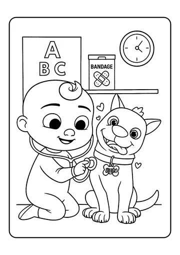 Doctor Checkup Pretend Play coloring page
