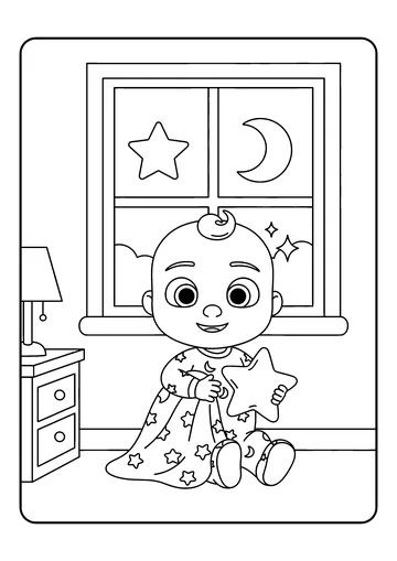 Twinkle Twinkle Bedtime coloring page