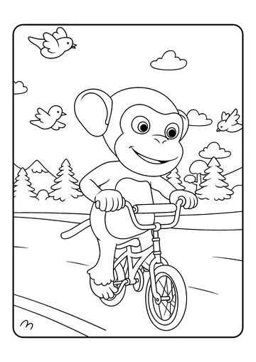 Mochi’s Park Bike Ride coloring page