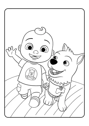 Jj’s Walk With Bingo coloring page