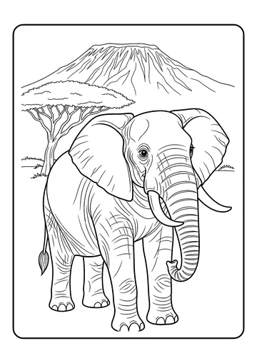 Kilimanjaro View coloring page
