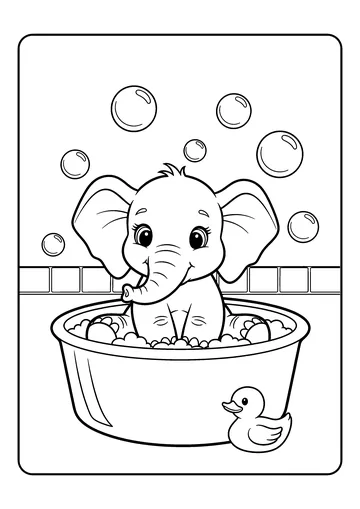 Bathtime Bubbles coloring page